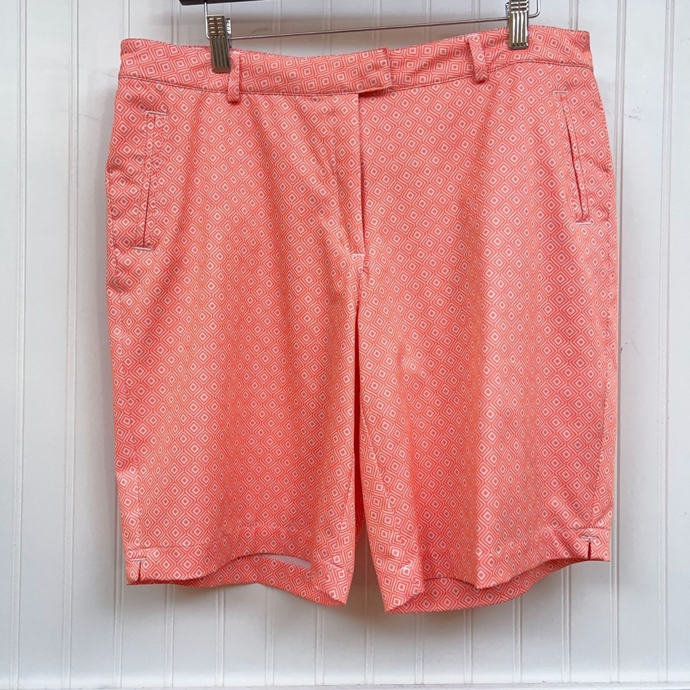 Lady Hagen Golf Shorts Coquette Preppy Coastal Coral Diamond Bermuda Wmns 14